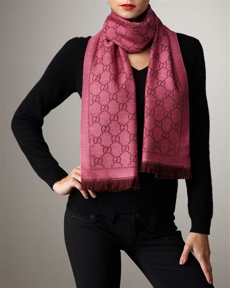 gucci gg pattern scarf magenta bordeaux|Gucci GG Pattern Scarf, Magenta Bordeaux.